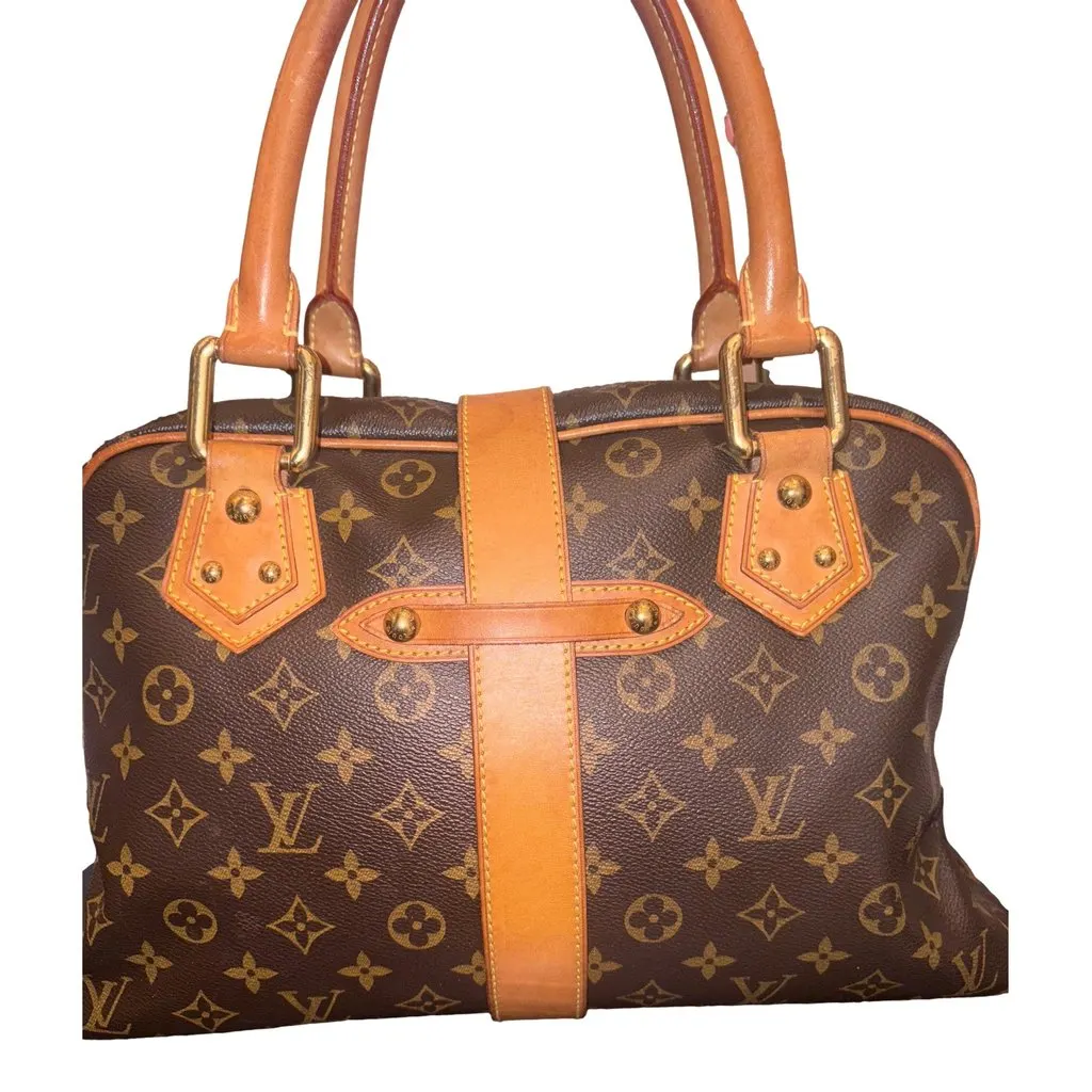 Louis Vuitton Manhattan GM Shoulder Bag in Monogram Canvas with Leather Trim Brown Leather Good - Model View