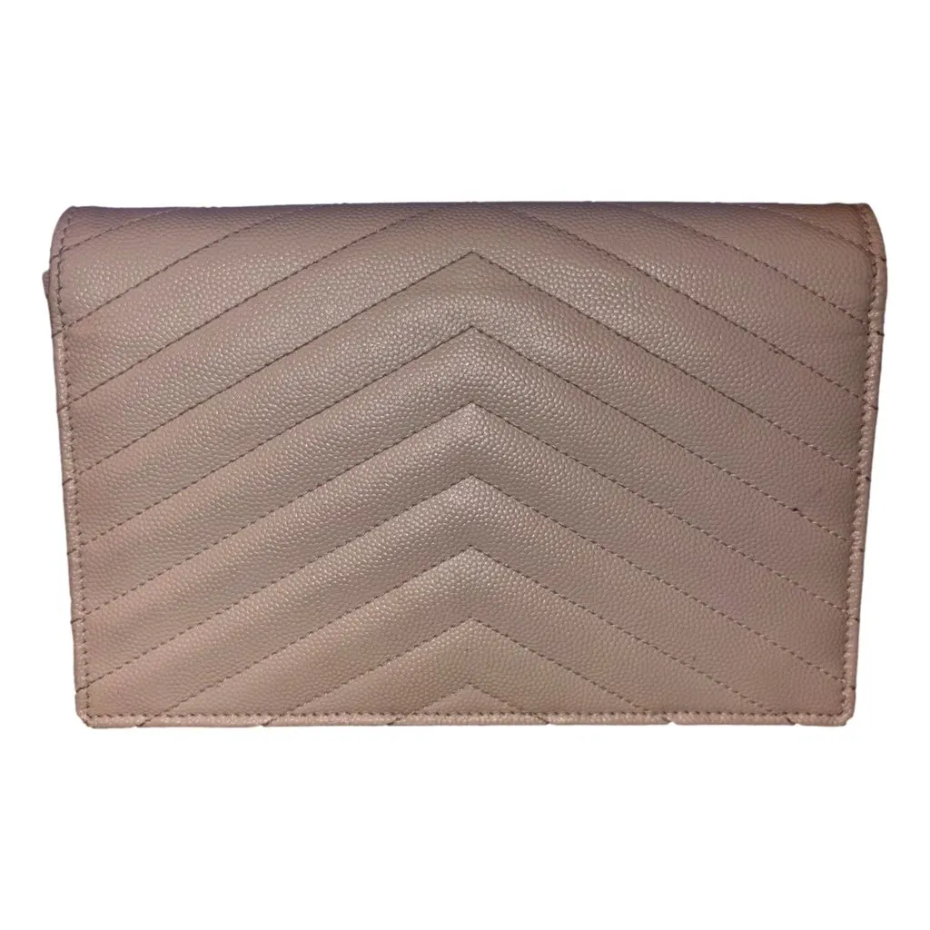 Saint Laurent Cassandre Envelope Chain Wallet Crossbody Bag in Crema White White Leather Good - Box View
