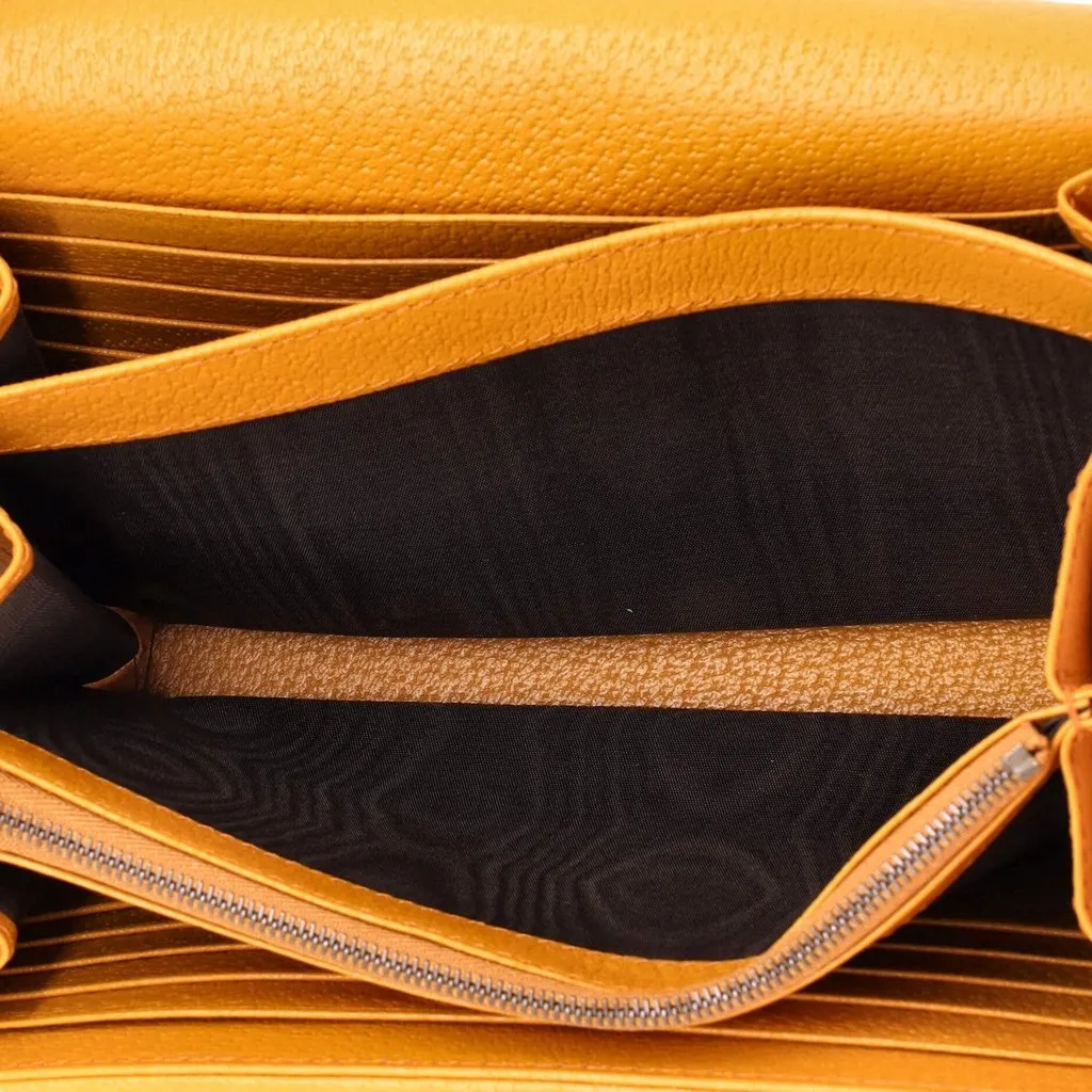 Gucci GG Marmont Raffia Wallet on Chain in Orange and Beige Orange Leather Good - Box View