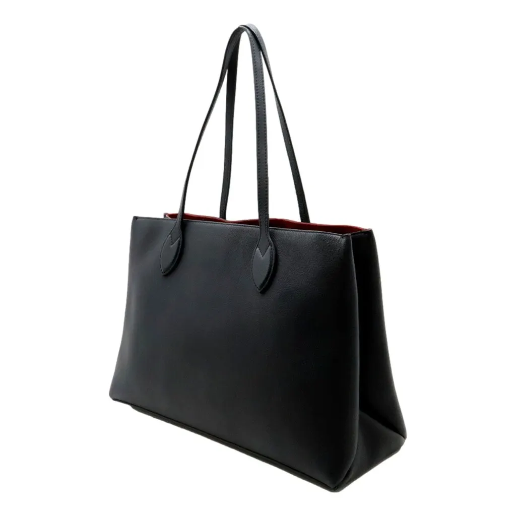 Louis Vuitton Lockme Shopper Tote Grained Leather Noir Black with Gold Hardware Black Leather Good - Back View