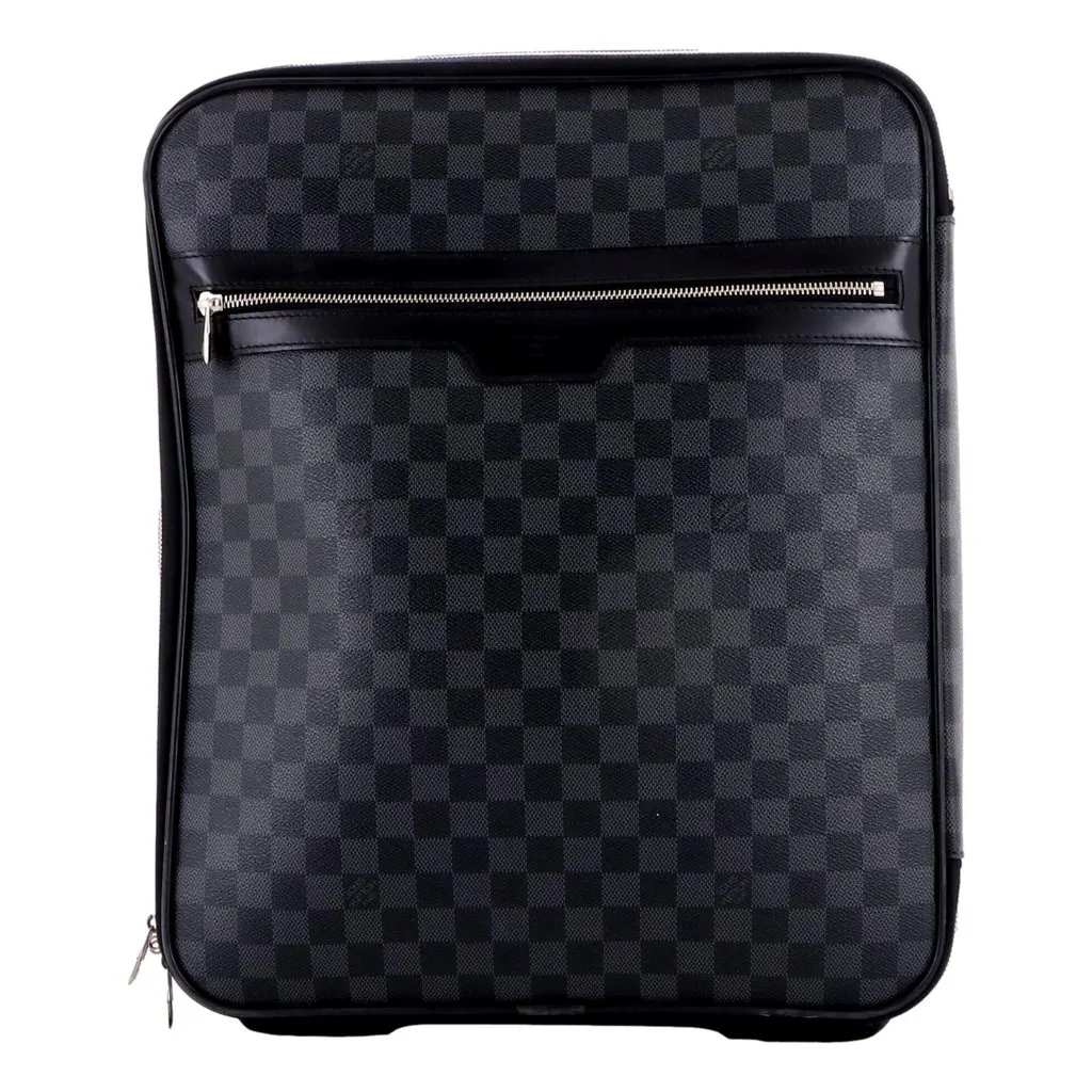 Louis Vuitton Pegase 45 Damier Graphite Canvas and Leather Rolling Suitcase Black Leather Good - Front View