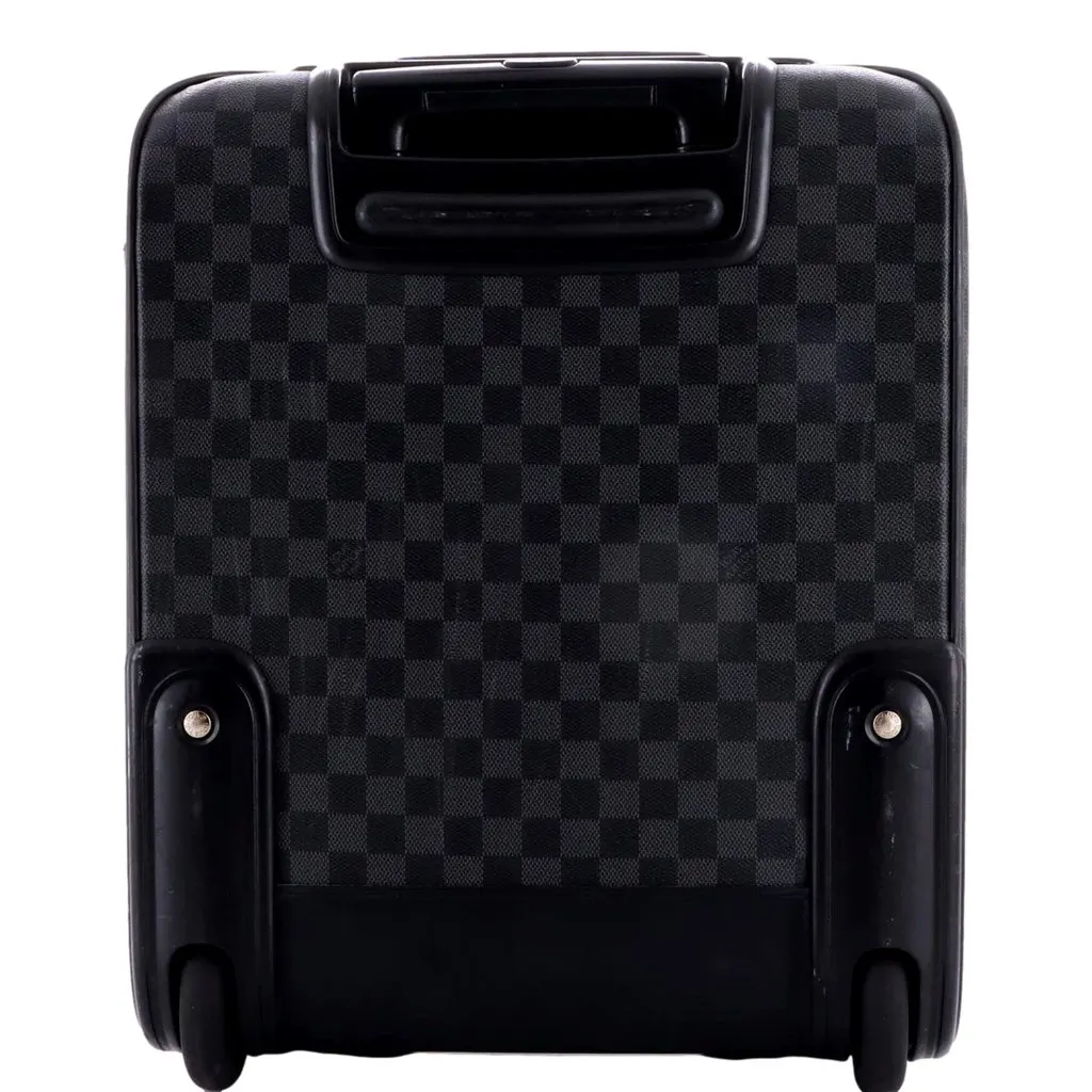 Louis Vuitton Pegase 45 Damier Graphite Canvas and Leather Rolling Suitcase Black Leather Good - Inside View