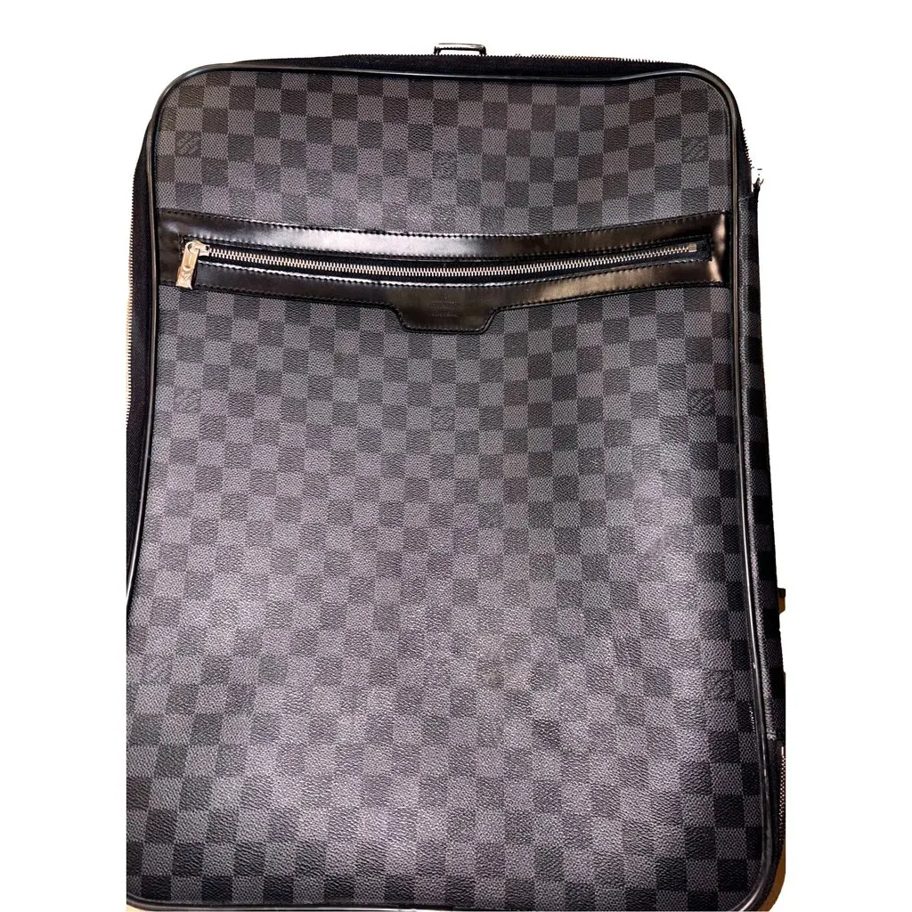 Louis Vuitton Pegase 45 Damier Graphite Canvas and Leather Rolling Suitcase Black Leather Good - Model View