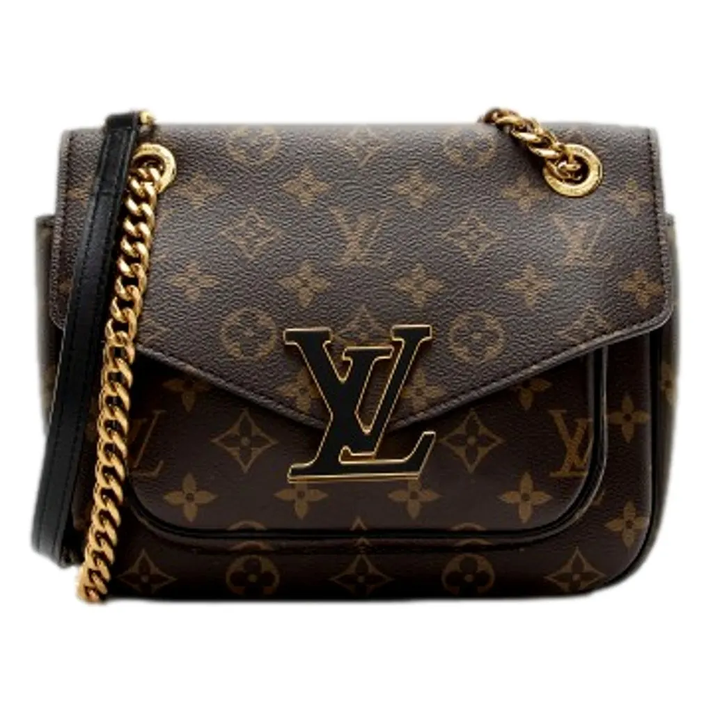 Louis Vuitton Passy Monogram Canvas Shoulder Bag Brown Canvas Good - Front View