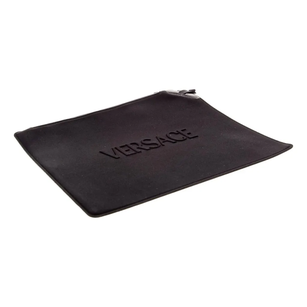Versace Black Nylon Portfolio Wristlet Pouch Black Polyamide Never worn - Inside View