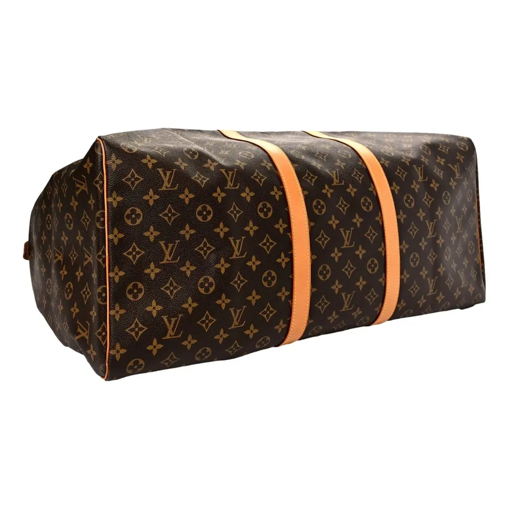 Louis Vuitton Louis Vuitton Keepall Bandoulière 60 Monogram Canvas Duffle Bag Brown Canvas Good - Inside View