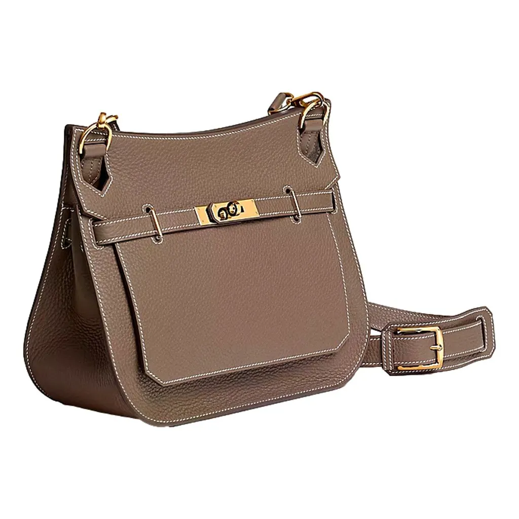 Hermès Hermes Taurillon Clemence Jypsiere 28 Etoupe Gold Hardware 2026 MultiColor Leather Never worn - Back View