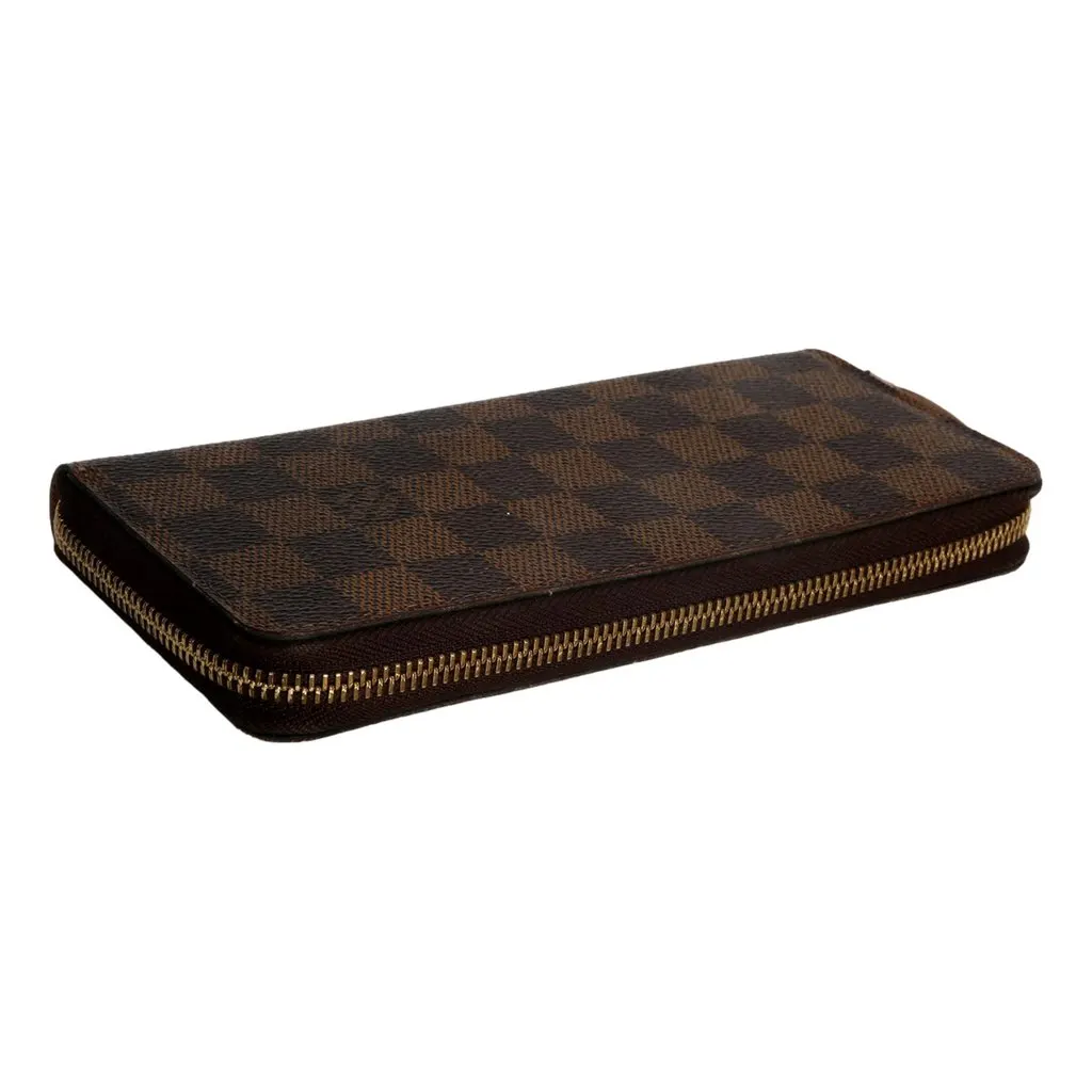 Louis Vuitton Rose Ballerine Damier Ebene Canvas Clemence Wallet Brown Canvas Good - Inside View