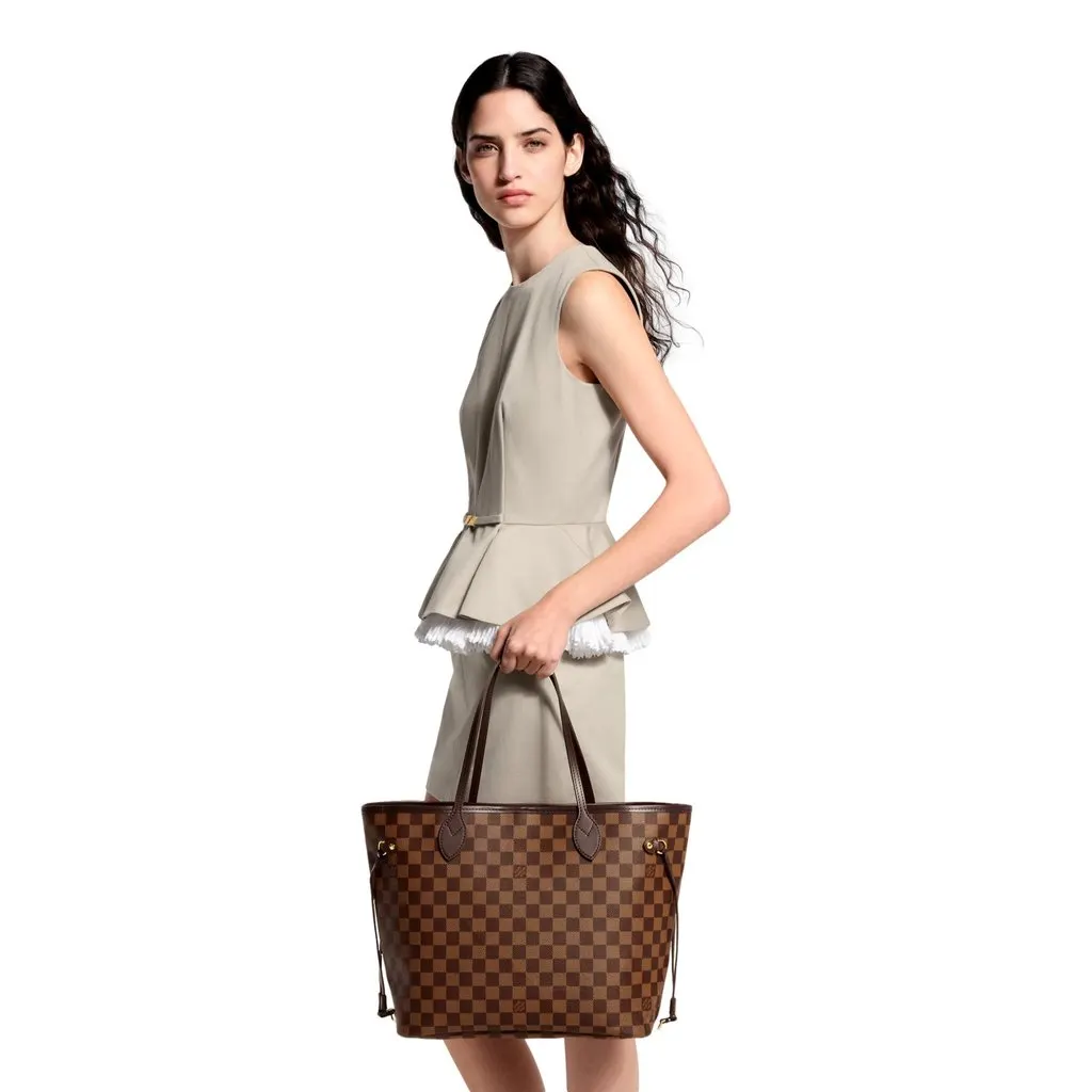 Louis Vuitton Neverfull MM Damier Ebene Coated Canvas Cherry