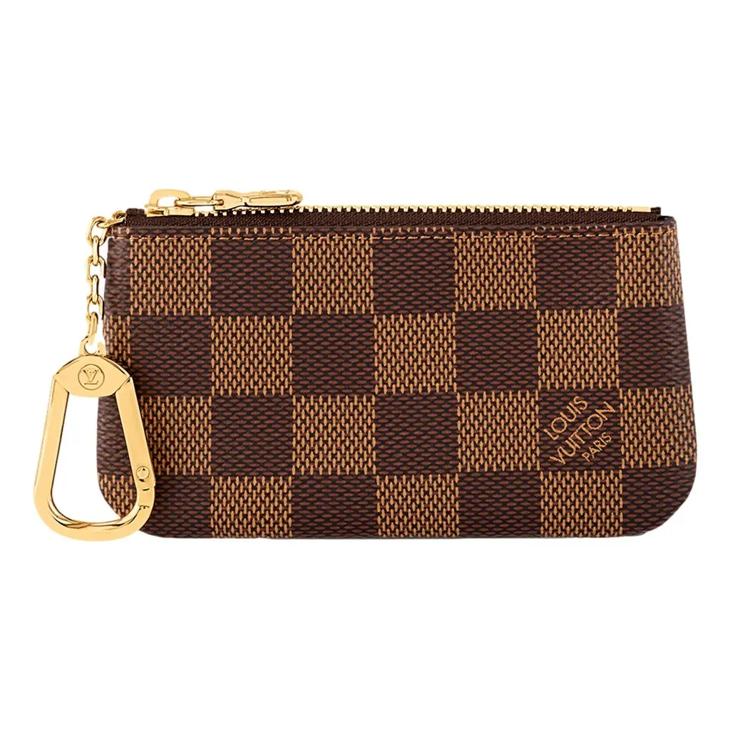 Louis Vuitton Monogram Canvas Damier Ebene Key Pouch Wallet Brown Leather Good - Front View