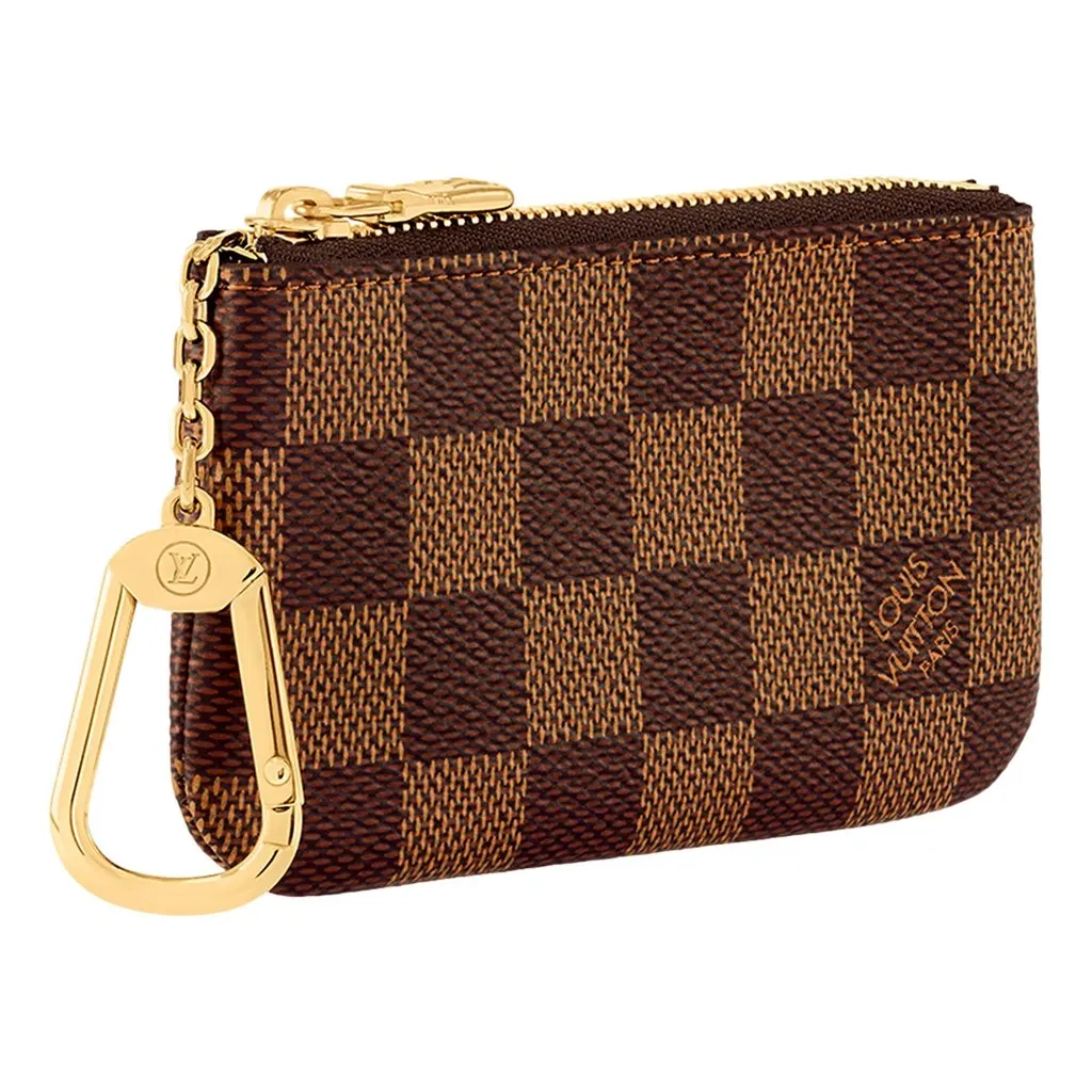 Louis Vuitton Monogram Canvas Damier Ebene Key Pouch Wallet Brown Leather Good - Back View