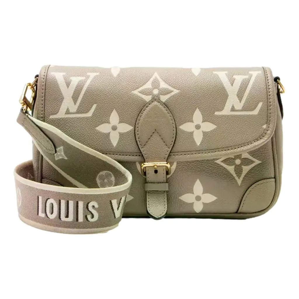 Louis Vuitton Diane Beige Monogram Empreinte Leather Crossbody Bag Beige Leather Good - Front View