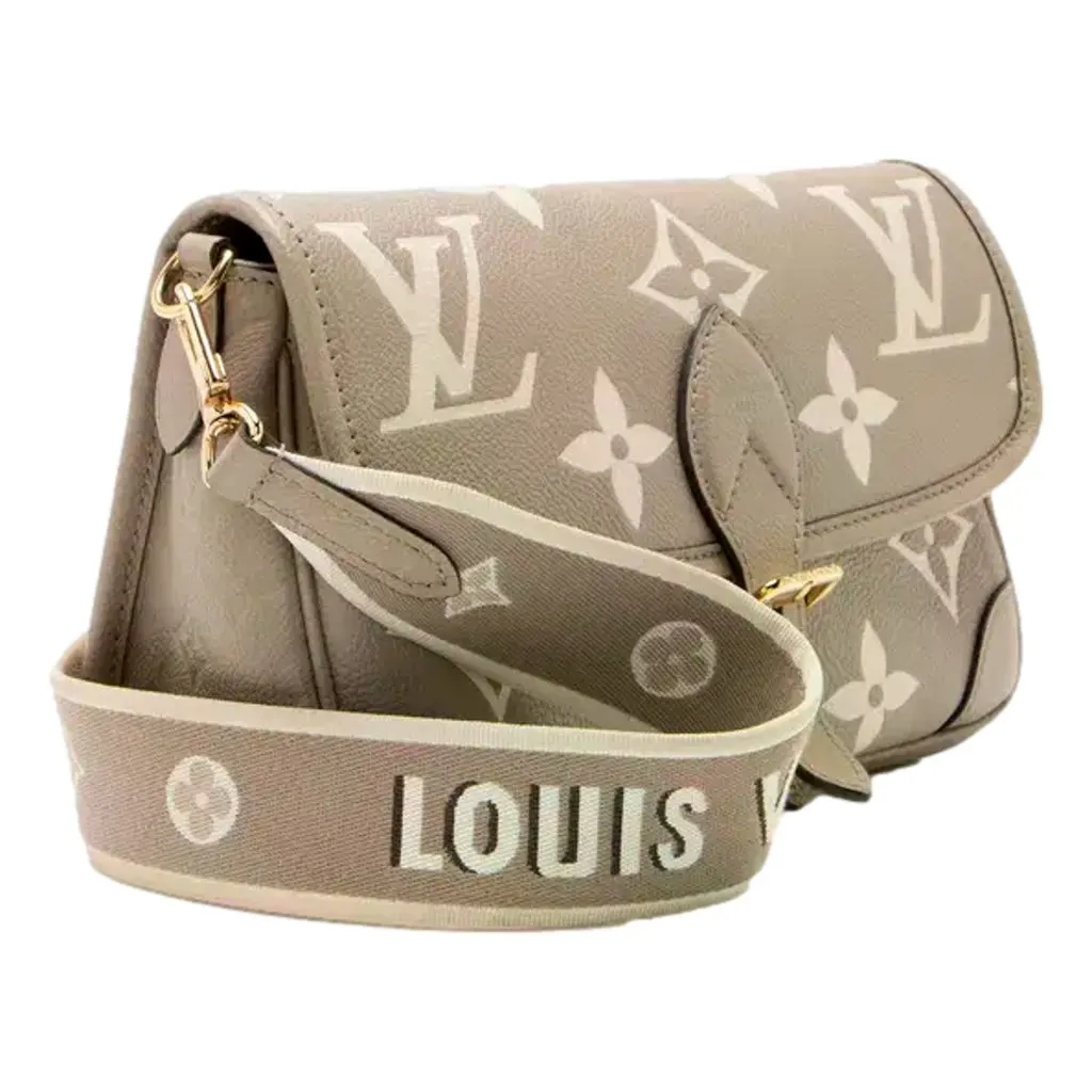 Louis Vuitton Diane Beige Monogram Empreinte Leather Crossbody Bag Beige Leather Good - Back View