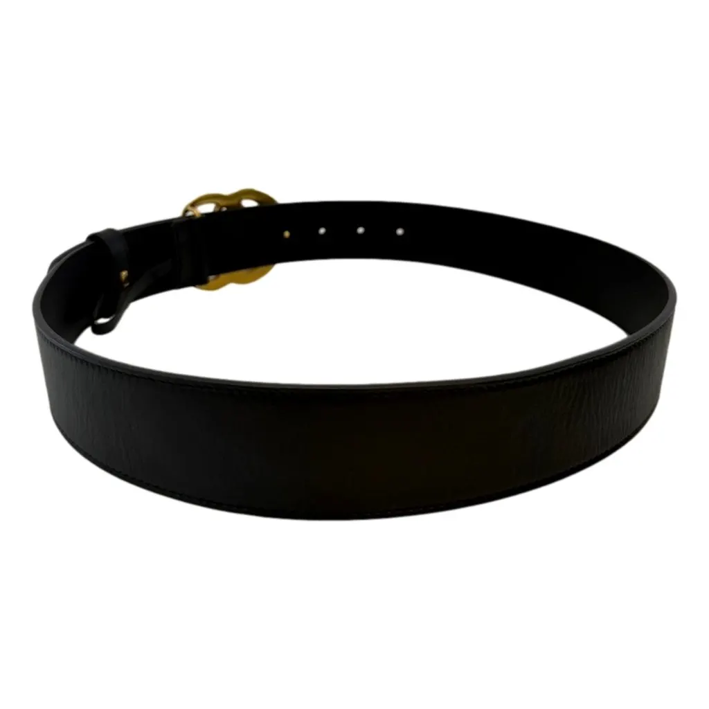 Gucci GG Marmont Wide Belt Black Leather with Antique Gold Double G Buckle Size 90/36 Black Leather Good - Box View