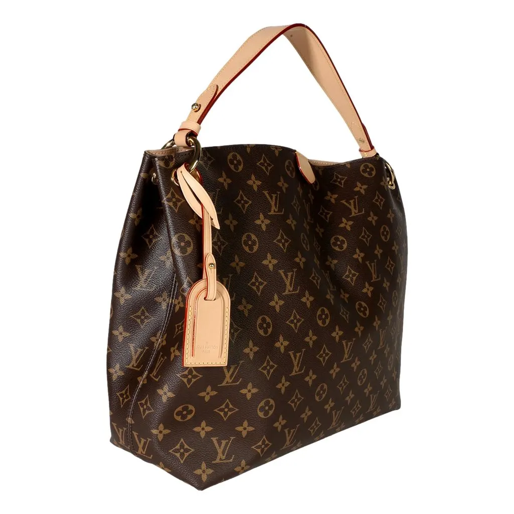Louis Vuitton Graceful MM Monogram Canvas Shoulder Bag Brown Leather Good - Inside View