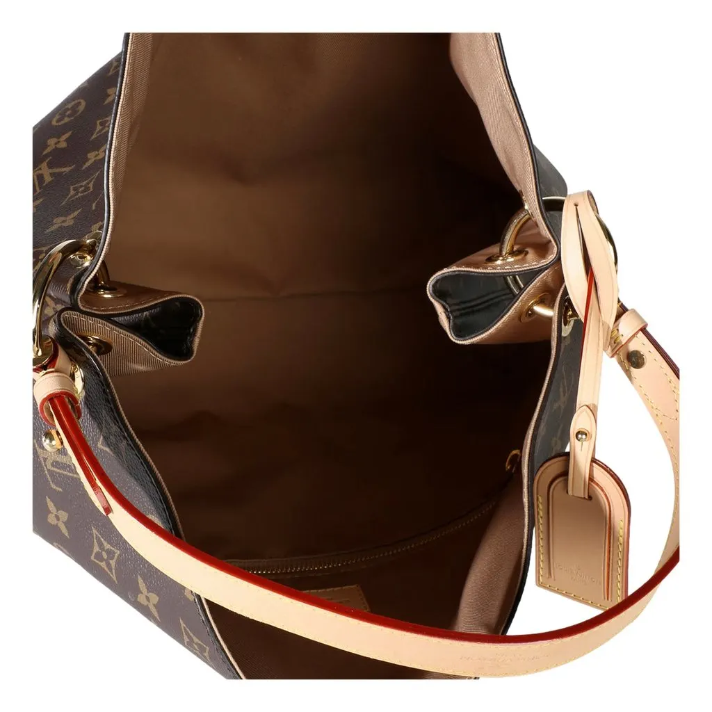Louis Vuitton Graceful MM Monogram Canvas Shoulder Bag Brown Leather Good - Model View