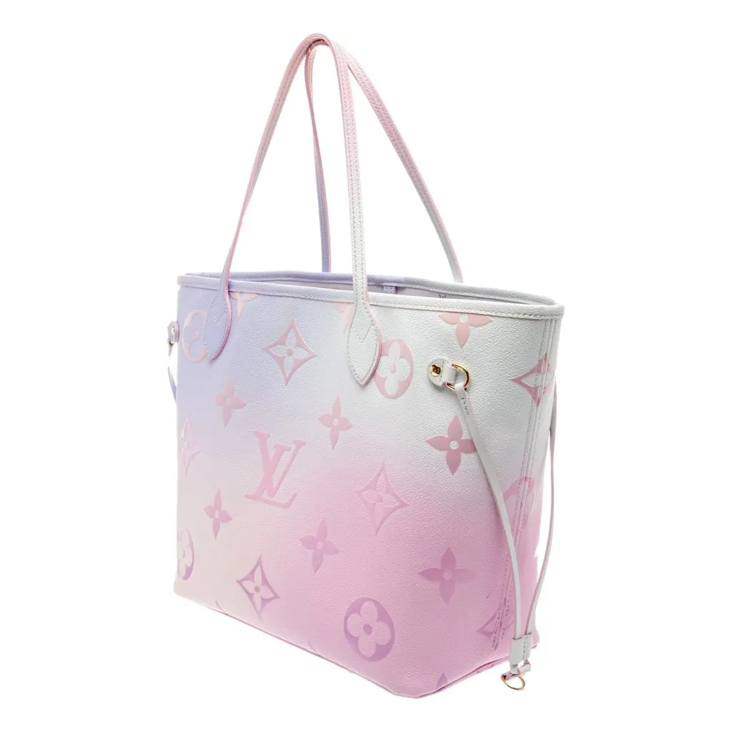 Louis Vuitton Neverfull MM Sunrise Petal Pastel Pink Canvas Leather Tote Bag Pink Leather Good - Inside View