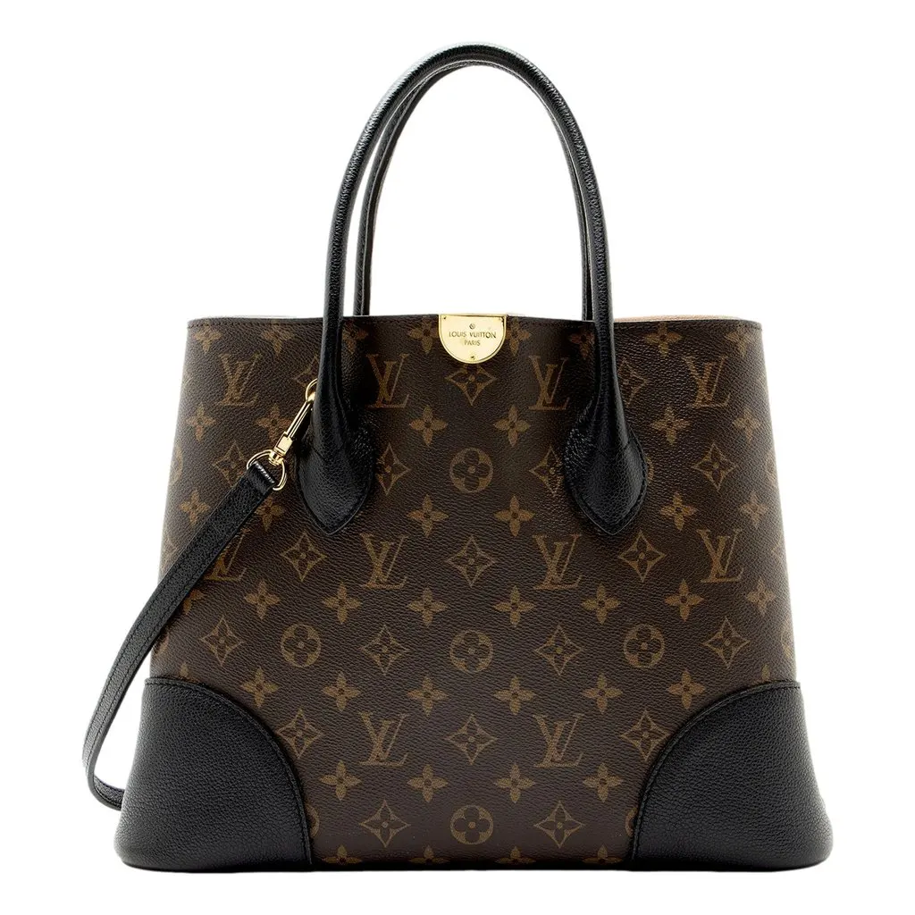 Louis Vuitton Flandrin Monogram Canvas Leather Handbag with Strap Brown Leather Good - Front View