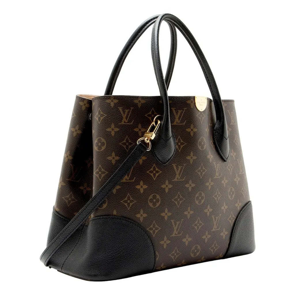 Louis Vuitton Flandrin Monogram Canvas Leather Handbag with Strap Brown Leather Good - Back View