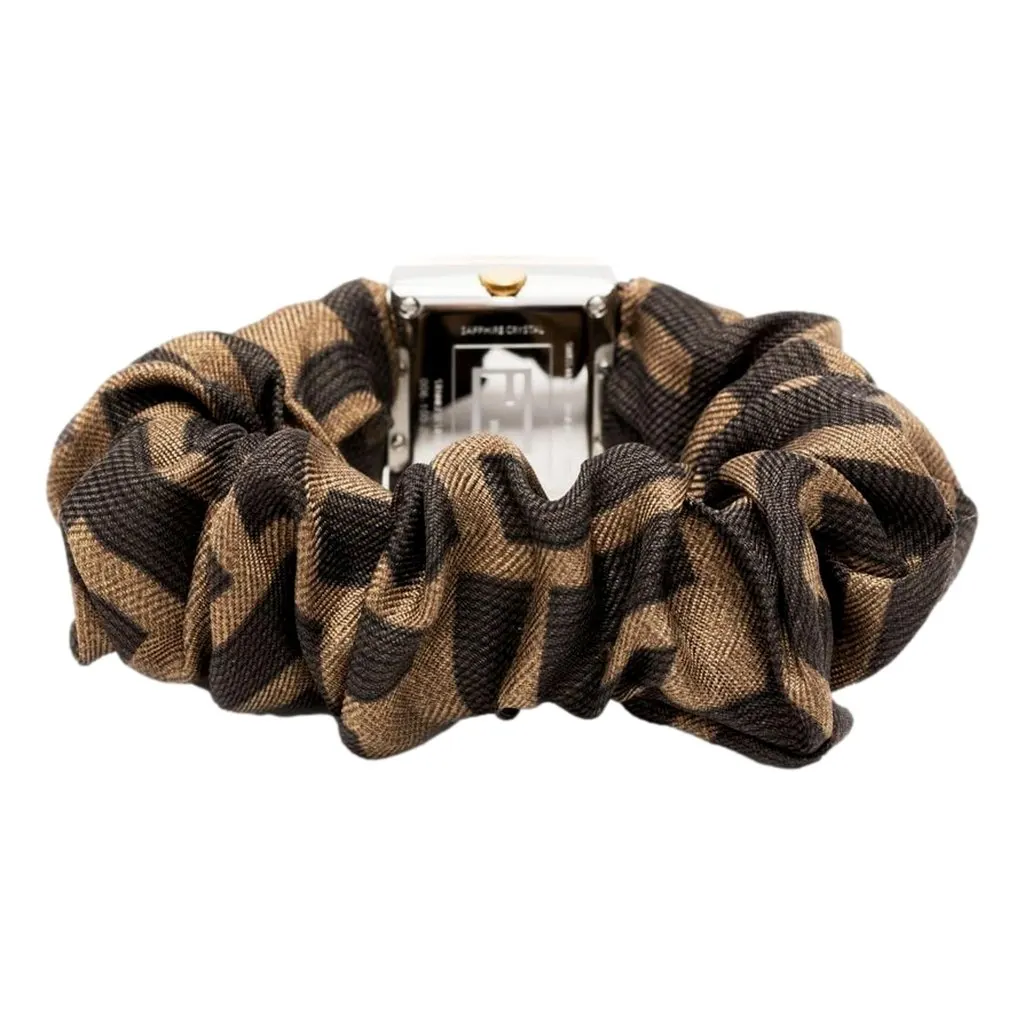Fendi Fendi Fendimania Baguette Pearl Dial Monogram Satin Watch Brown Satin Never worn - Box View