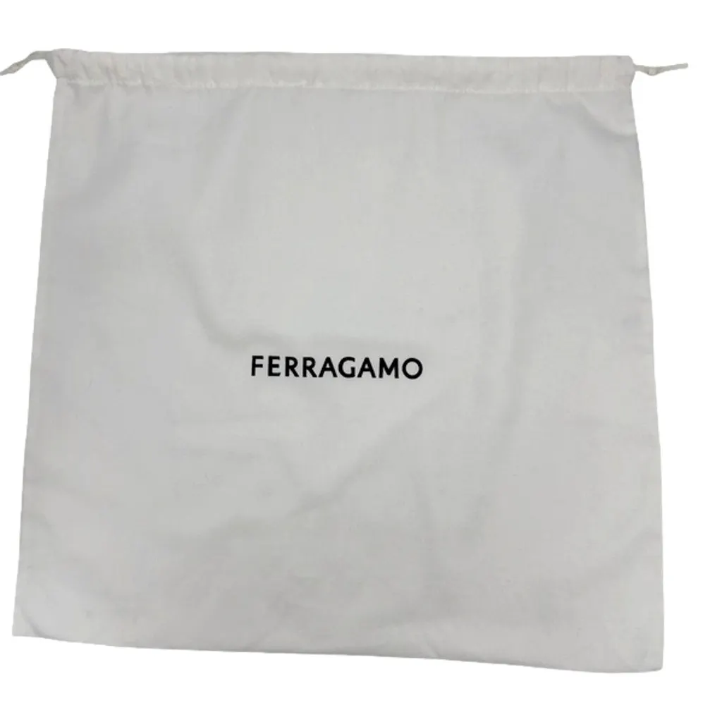 Salvatore Ferragamo Trifolio Black Leather Flap Crossbody Bag Gold Gancini Designer Black Leather Never worn - Box View