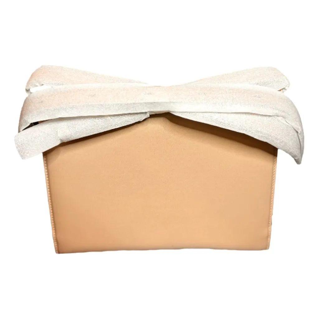 Salvatore Ferragamo Trifolio Soft Leather Flap Crossbody Bag Ameretti Beige Gold Hardware Beige Leather Never worn - Model View