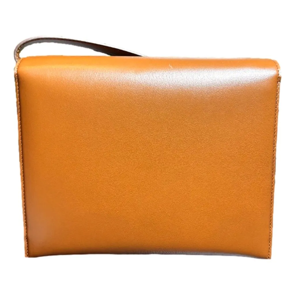 Salvatore Ferragamo Ferragamo Trifolio Soft Leather Flap Crossbody Bag Sella Brown Gold Gancini Closure Black Leather Never worn - Inside View