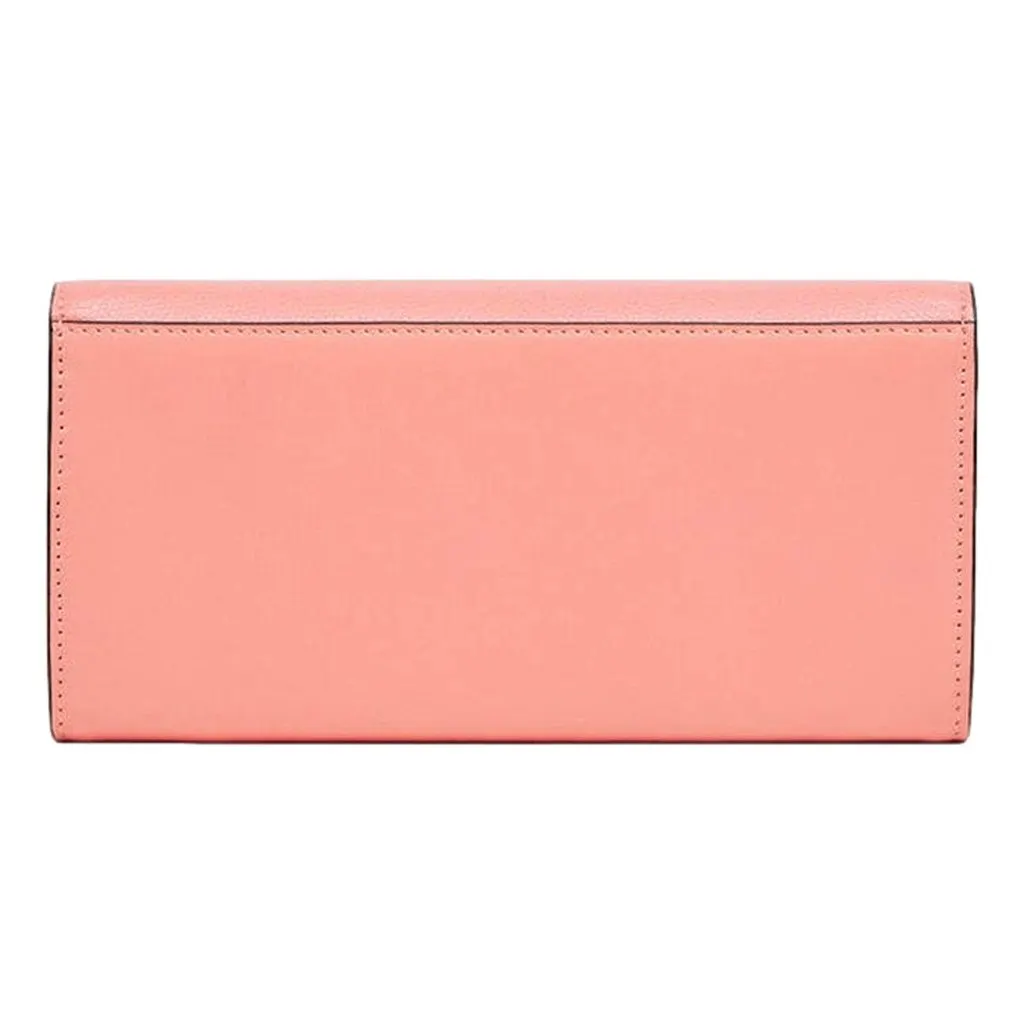 Fendi Fendi FF Diamonds Pesca Pink Calfskin Leather Continental Wallet Pink Leather Never worn - Inside View