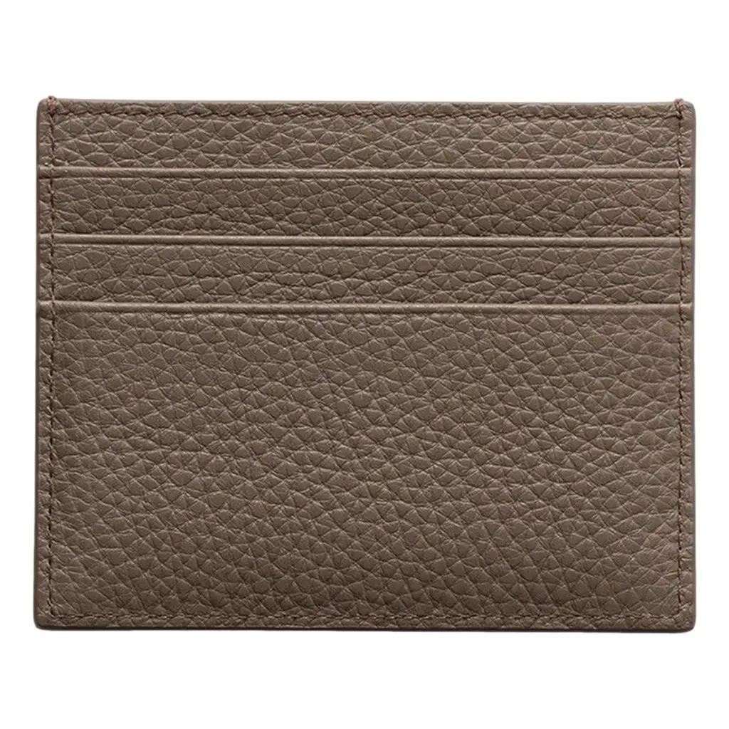 Prada Men’s Vitello Daino Grey Bambu Leather Card Holder MultiColor Leather Never worn - Back View