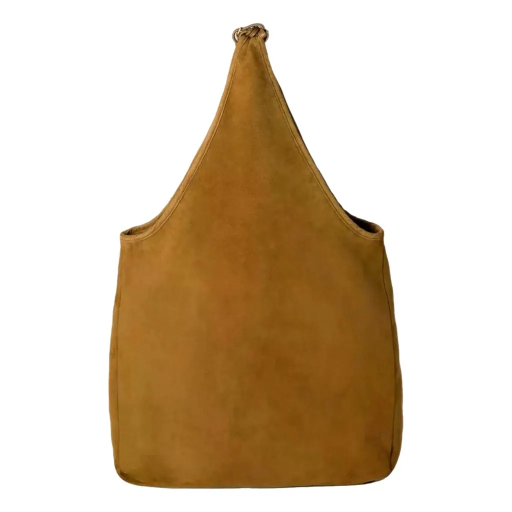 Miu Miu Suede Leather Tassel Tote Handbag Light Brown Brown Suede Never worn - Inside View