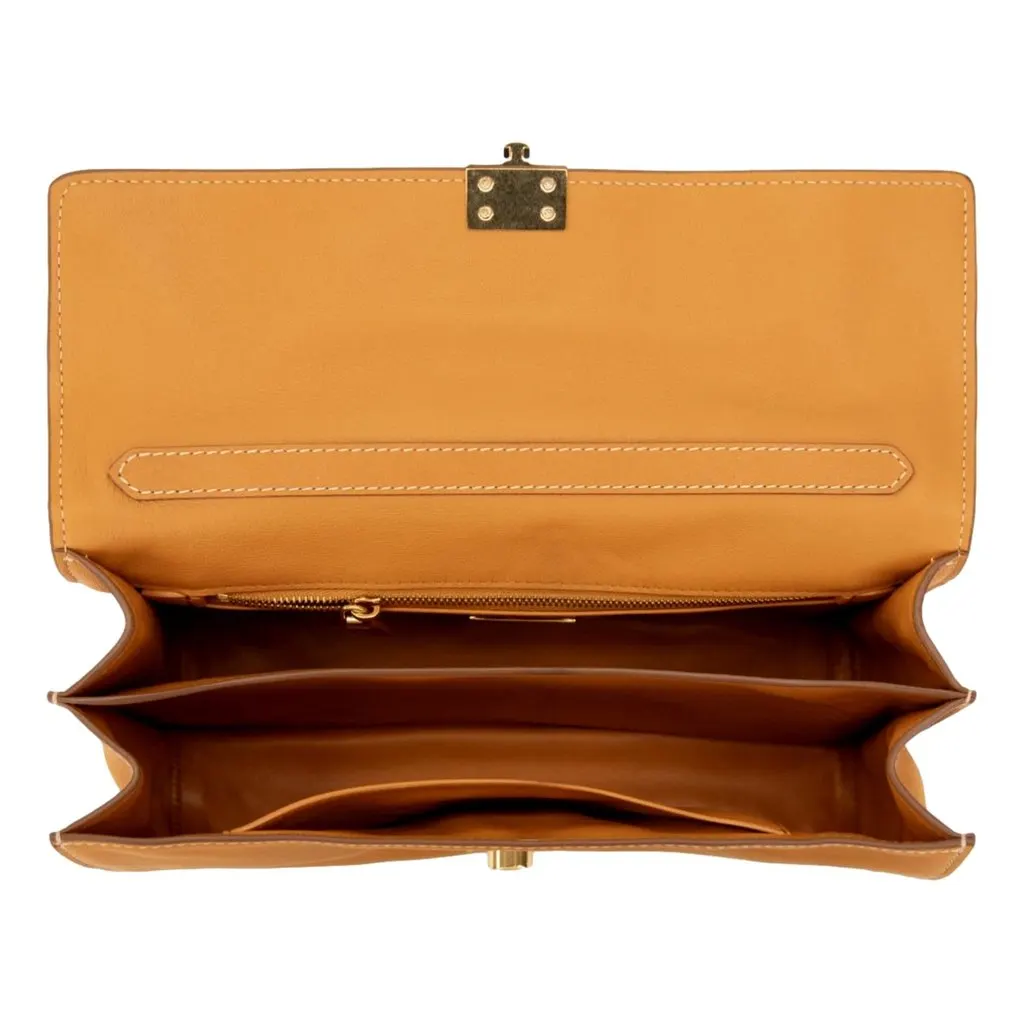Prada Soft Sound Medium Amber Orange Soft Grain Leather Shoulder Bag Orange Leather Never worn - Back View