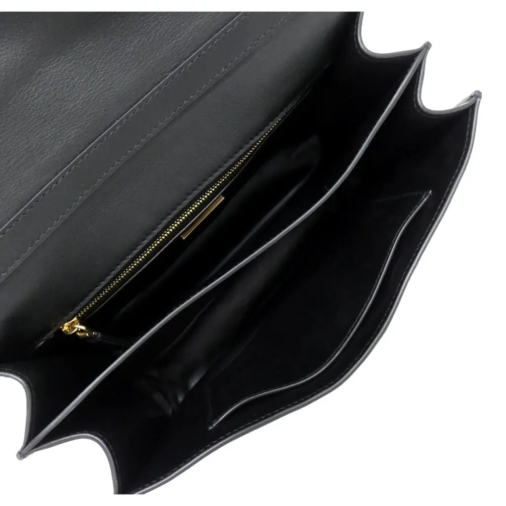 Prada Soft Sound Medium Black Soft Grain Leather Shoulder Bag Black Leather Never worn - Inside View