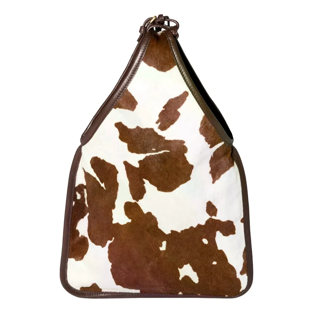 Miu Miu Mini Cow Printed Leather Suede Handbag Brown Suede Never worn - Back View