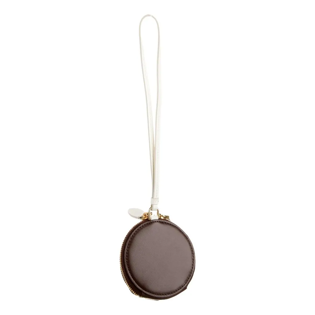 Miu Miu Baseball Leather Wristlet Pouch Brown White Gold-Tone Hardware Logo Brown Leather Never worn - Back View