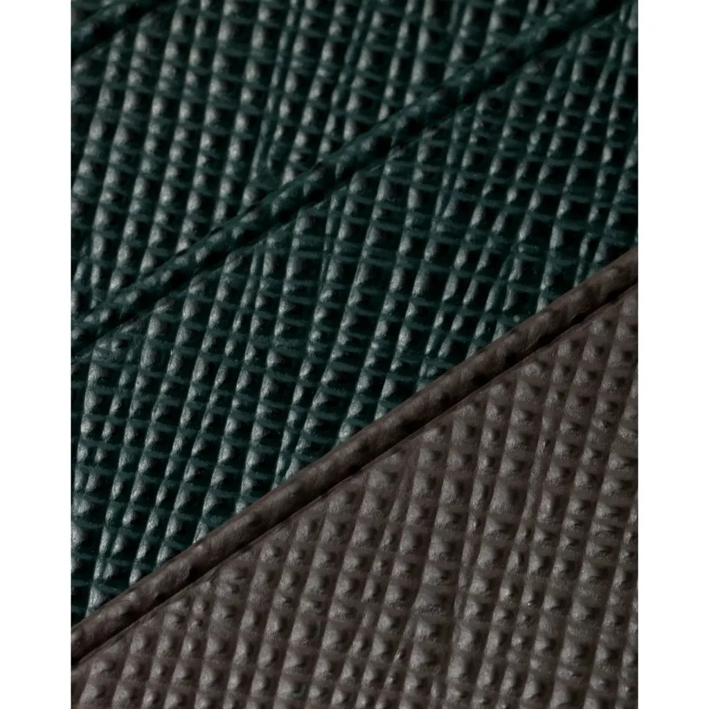 Prada Saffiano Dark Green Gray Leather Small Card Holder Wallet Green Leather Never worn - Inside View