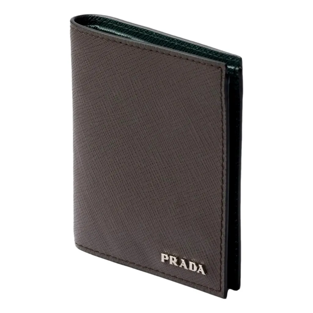 Prada Smoky Emerald Saffiano Leather Bifold Wallet MultiColor Leather Never worn - Inside View