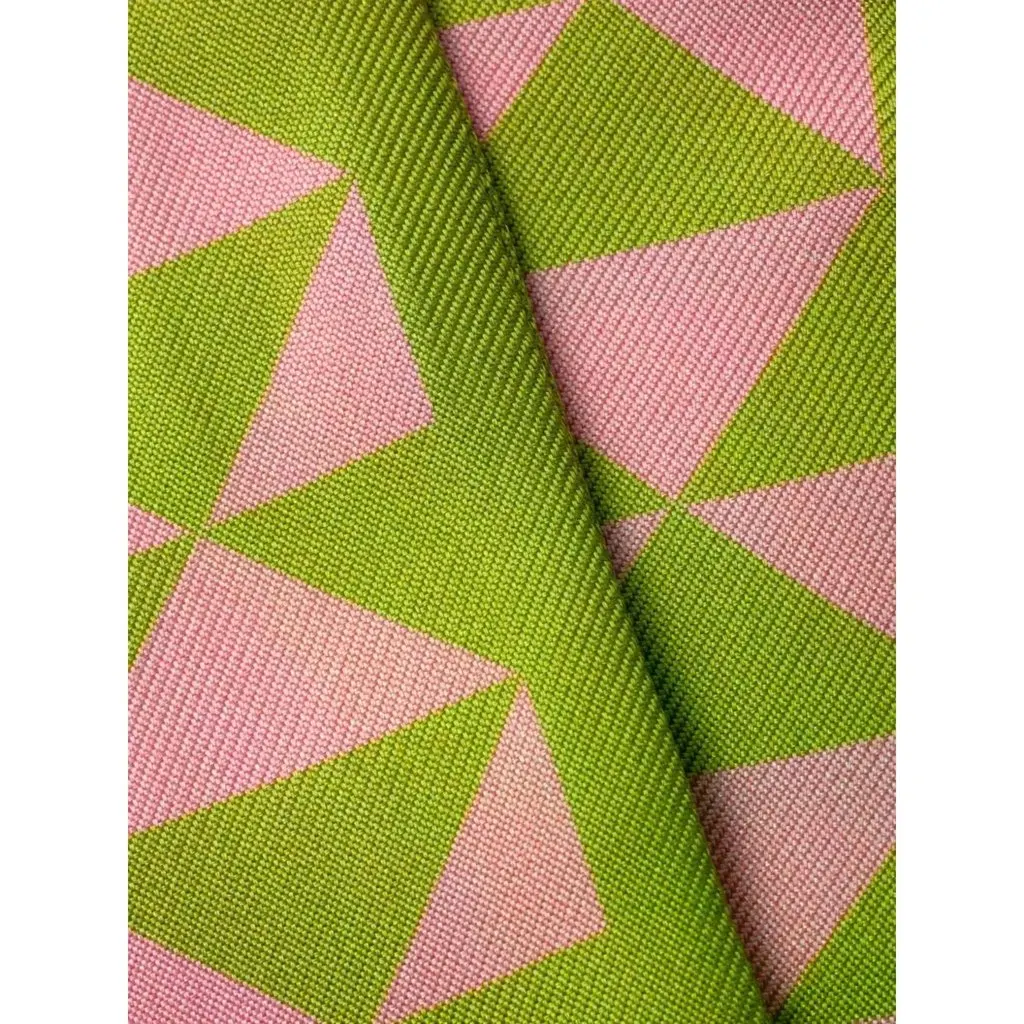 Prada Green and Pink Geometric Print Silk Thin Scarf Green Silk Never worn - Inside View