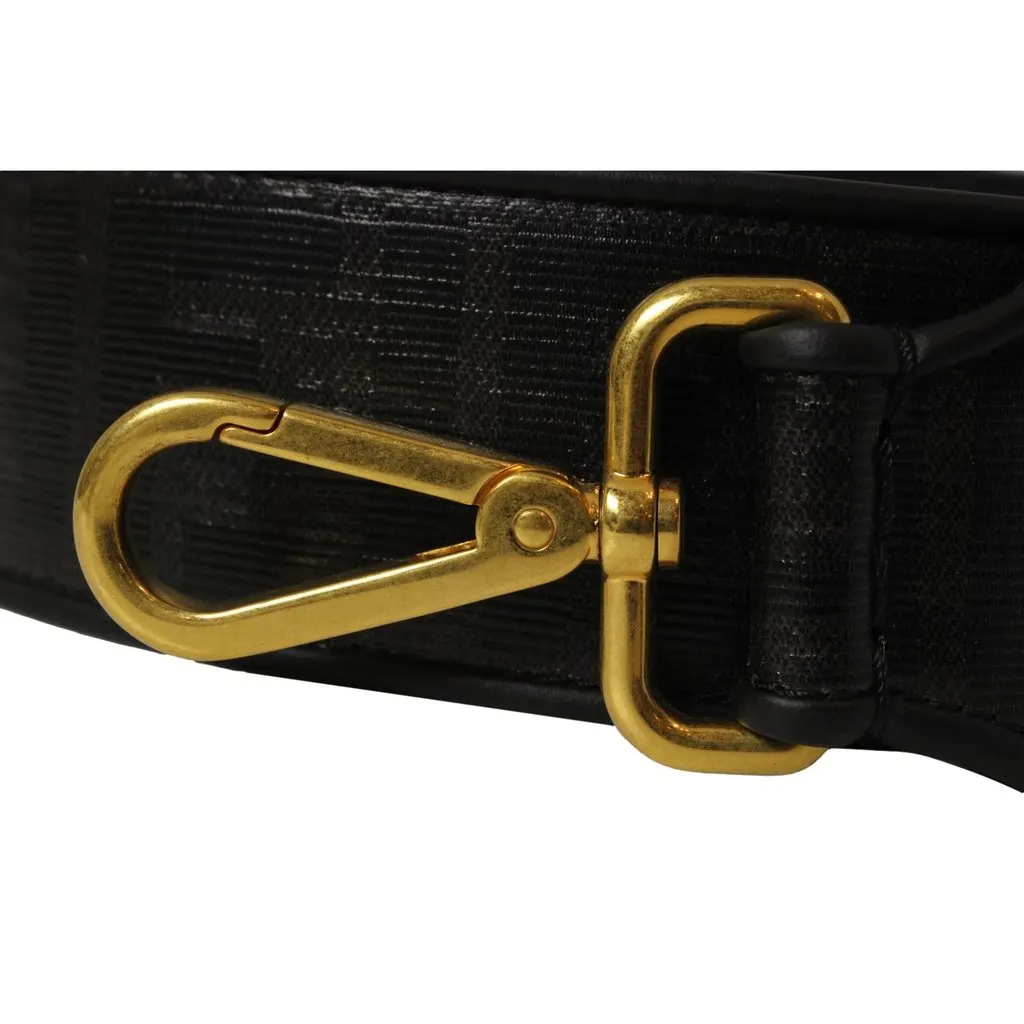 Fendi Strap You FF Zucca Black Glazed Canvas Shoulder Strap Black Leather Never worn - Box View