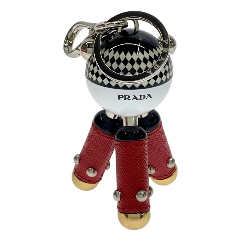 Prada Pradamalia Trick Robot Disco Leather Metal Charm Red Leather Never worn - Back View
