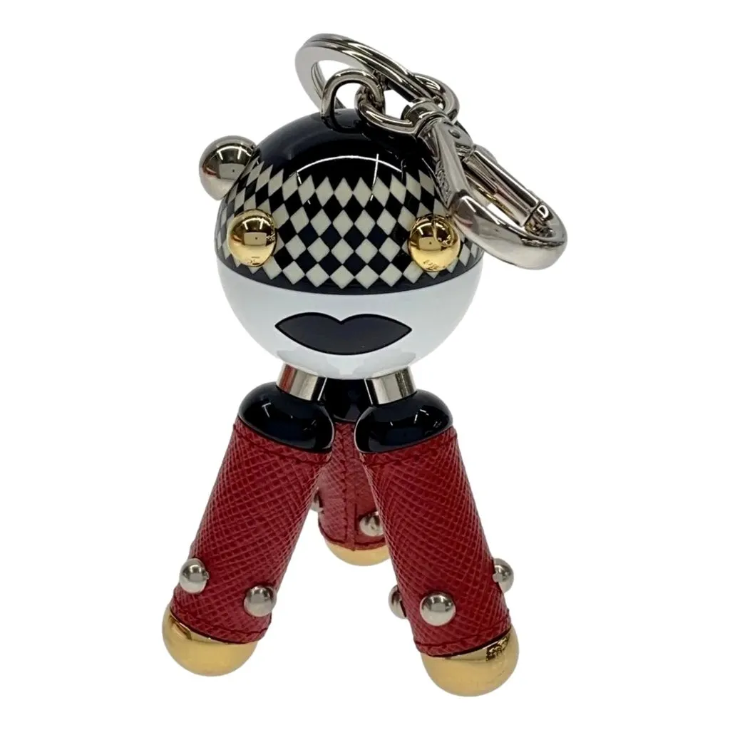 Prada Pradamalia Trick Robot Disco Leather Metal Charm Red Leather Never worn - Box View