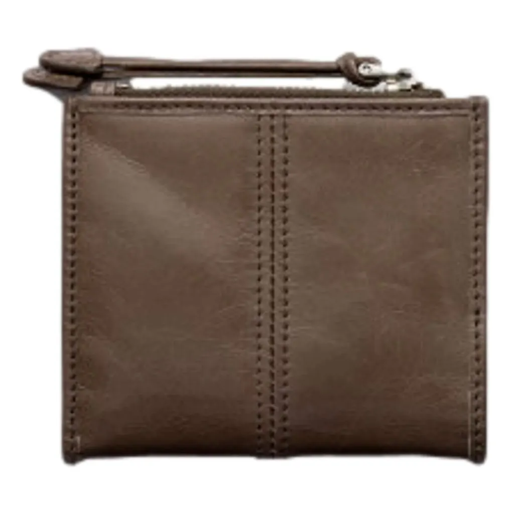 Prada Soft Lux Leather Zipper Bifold Wallet Card Holder Argilla Gray MultiColor Leather Never worn - Back View
