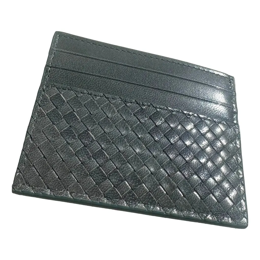 Prada Woven Leather Card Case Wallet Marine Blue Blue Leather Never worn - Inside View