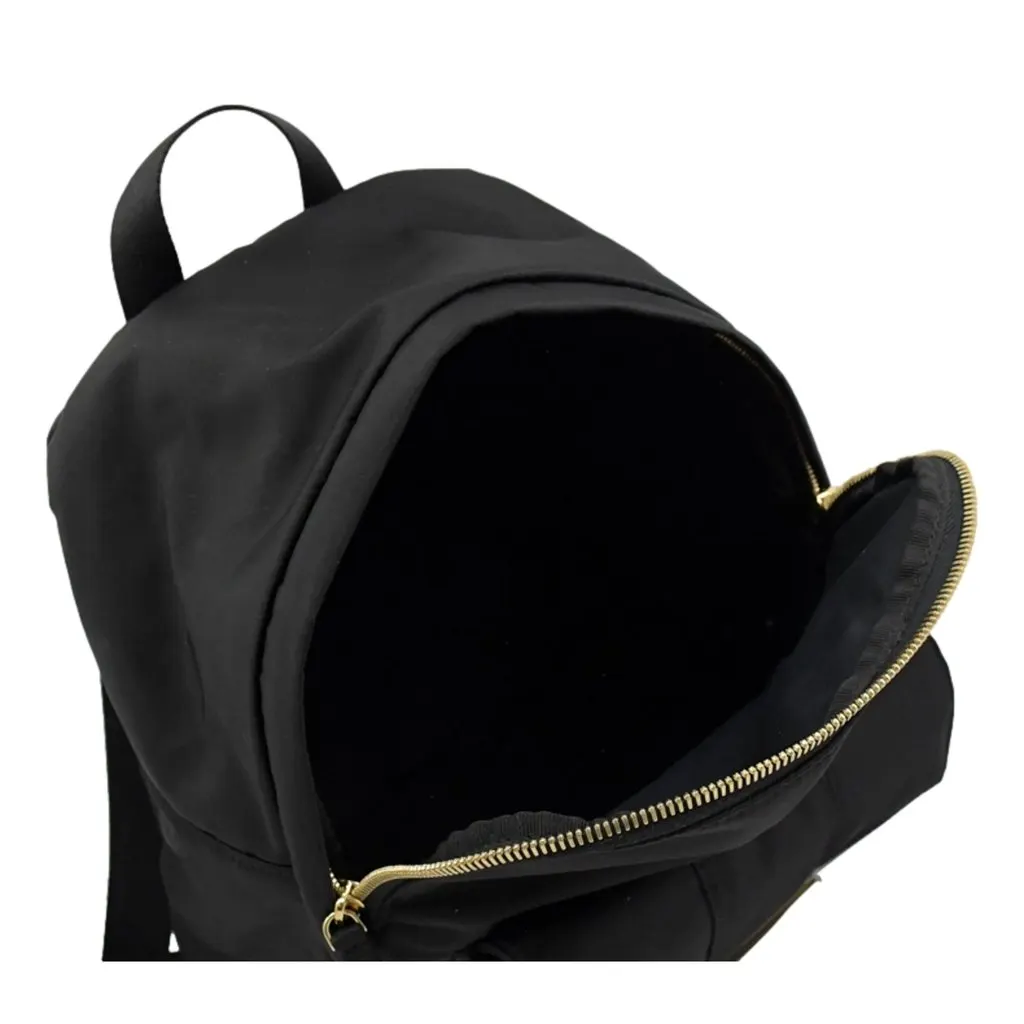 Fendi Baguette Black Nylon Small Backpack Travel Bag Gold Logo Black Never worn - Inside View