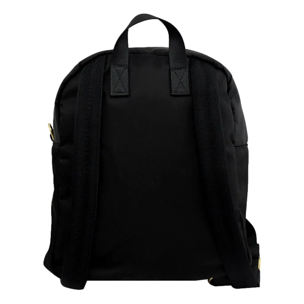 Fendi Baguette Black Nylon Small Backpack Travel Bag Gold Logo Black Never worn - Model View