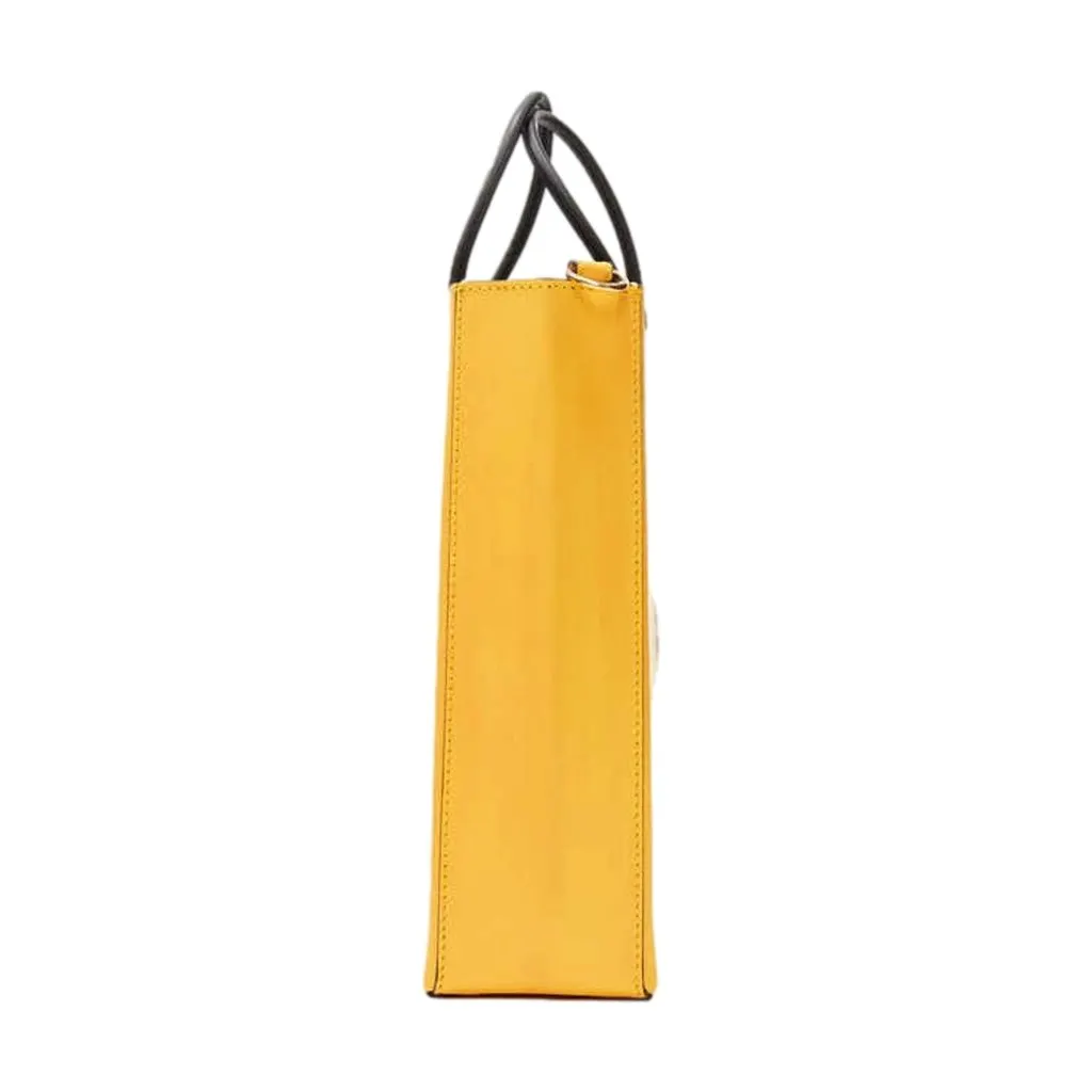 Fendi Roma 2Way Embossed Yellow Leather Crossbody Shopping Tote Bag Yellow Leather Never worn - Model View