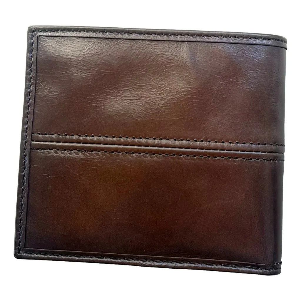 Prada Soft Lux Leather Triangle Logo Bifold Wallet Argilla Gray Brown Leather Never worn - Inside View