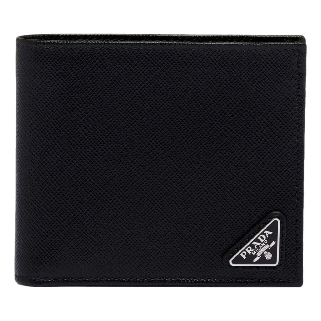 Prada Black Saffiano Leather Wallet with Coin Purse