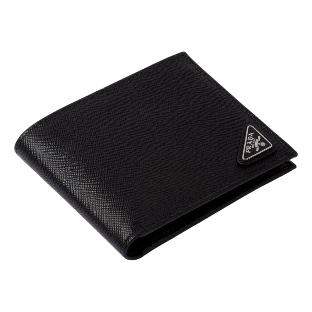 Prada Black Saffiano Leather Wallet with Coin Purse Black Leather Never worn - Box View
