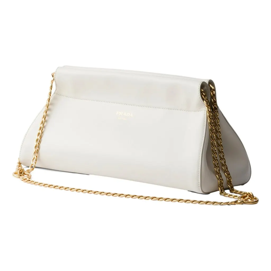 Prada Enchaine Small Shoulder Bag Calfskin Leather White White Leather Never worn - Back View