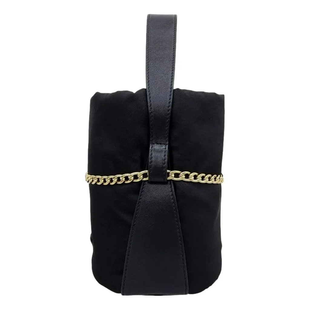 Prada Petit Sac Noir Mini Re-Nylon and Nappa Leather Bucket Bag Black Black Polyamide Never worn - Back View